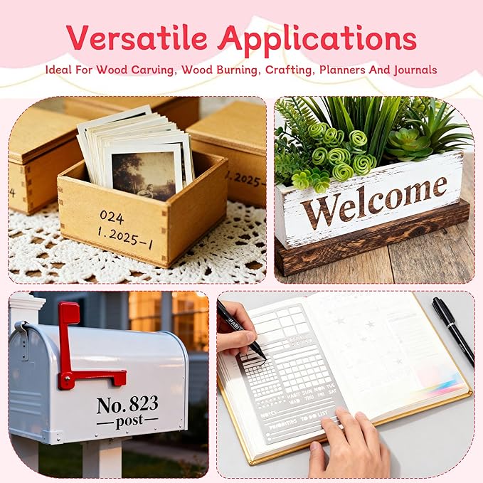 3 Pack Metal Planner Stencils Set, Reusable Stainless Steel Journal Templates Rulers for Bullet Journaling, Habit Tracker, Scrapbooking, DIY Drawing & A5 Notebook Planning