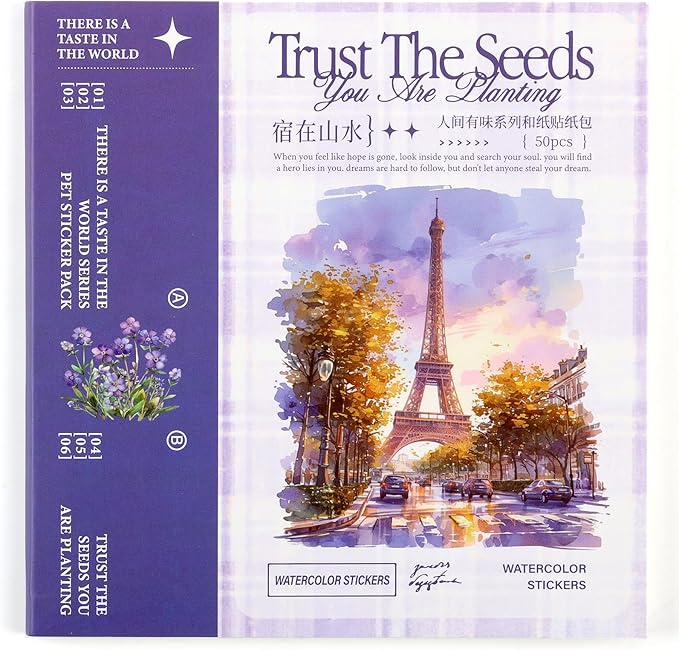 Scrapbook Stickers 50 Sheets Seasonal Landscape Sticker 400 Pre-Cut Washi Stickers Scrapbooking Supplies Collage Decorative DIY Arts Craft Making