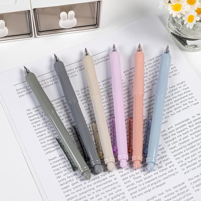 Linbsunne Erasable Pens 0.5mm Gel Ink Pens for School Office Fine Point Pens Smooth Writing Work Pen with Erasers (12-count,Blue Ink)