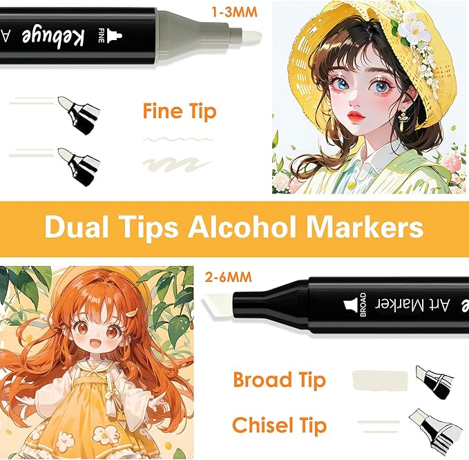8 Pack Colorless Alcohol Markers - Dual Tips Marker Set Blender Blending Pen - Art Drawing Sketch Double Tipped for Adults Kids Artist Coloring Book