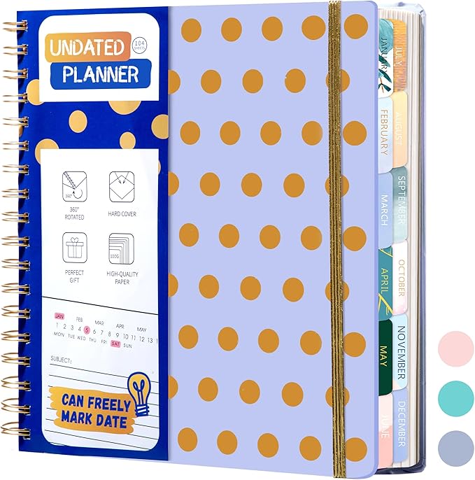 FLYING EAGLE Undated Work Planner Aesthetic Meeting Notebook for Work, Meeting Notes with Dividers Perfect Square Notebook for Women, Violet