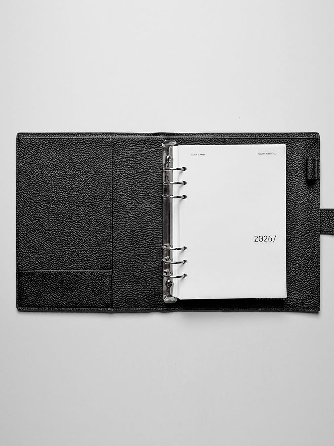 Cloth & Paper 2026 Front & Monthly Vellum Planner Dashboard Overlays | A5 Size 5.8 x 8.3 Inches | 13-Piece Set for 6-Ring A5 Planners, Undated, Transparent Heavyweight Paper, Pre-Punched