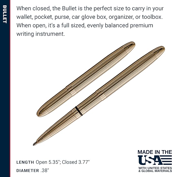 Fisher Space Pen Bullet Pen - 400 Series - Lacquered Brass - Gift Boxed