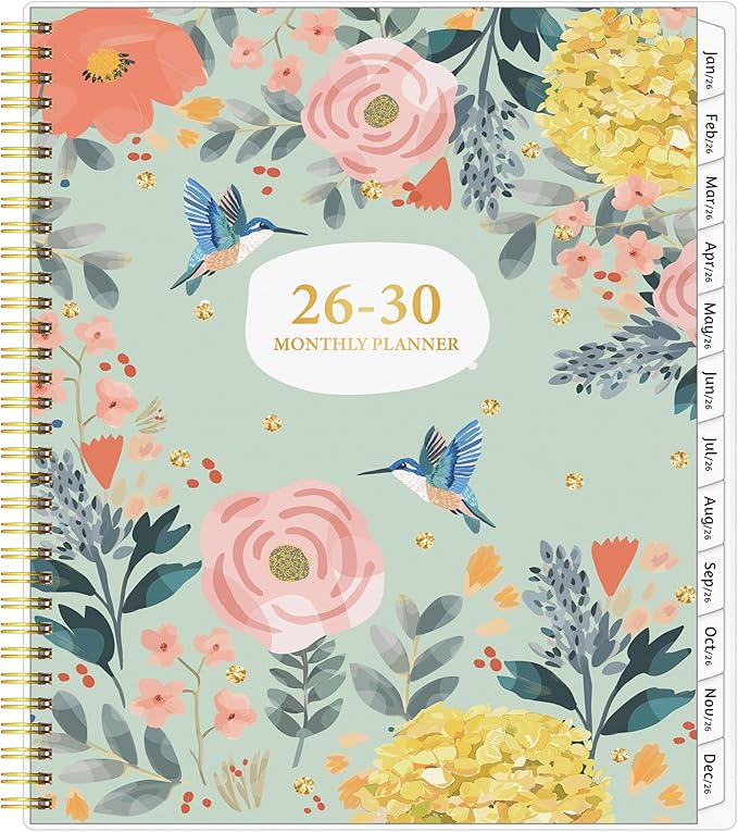 Monthly Planner 2026-2030, 5-Year Calendar Planner 2026-2030, Jan 2026 – Dec 2030, 8.5 x 11 In, Ruled Spread, Flexible Cover, Spiral Wirebound, Pocket, 60 Coated Monthly Tabs, Notes ＆ Habit Tracker, A4 Planner