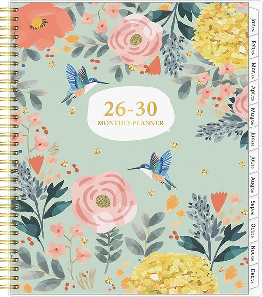 Monthly Planner 2026-2030, 5-Year Calendar Planner 2026-2030, Jan 2026 – Dec 2030, 8.5 x 11 In, Ruled Spread, Flexible Cover, Spiral Wirebound, Pocket, 60 Coated Monthly Tabs, Notes ＆ Habit Tracker, A4 Planner