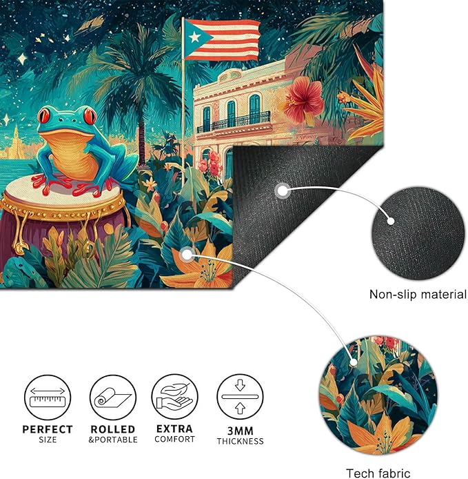 Large Mouse Pad Gaming Mousepad 31.5 x 11.8 Inch Keyboard Desktop Mat Diatomite XL Mouse Pad for Home and Office Desk Accessories with Tropical City Drum Frog Artwork and Smooth Diatomite