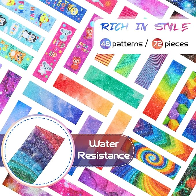 72 Pcs Anxiety Sensory Stickers Strips Adhesive Textured Mental Health Calm Stickers Mindfulness Fidget Decals Stress Anxiety Relief Items for Therapy Office Desk Counselor(Mixed)