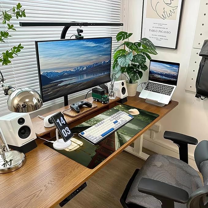 Desk Mat Mouse Pad Gaming Desk Pad XL Large Mouse Mat Office Decor Accessories (Ancient Buildings Mountain)