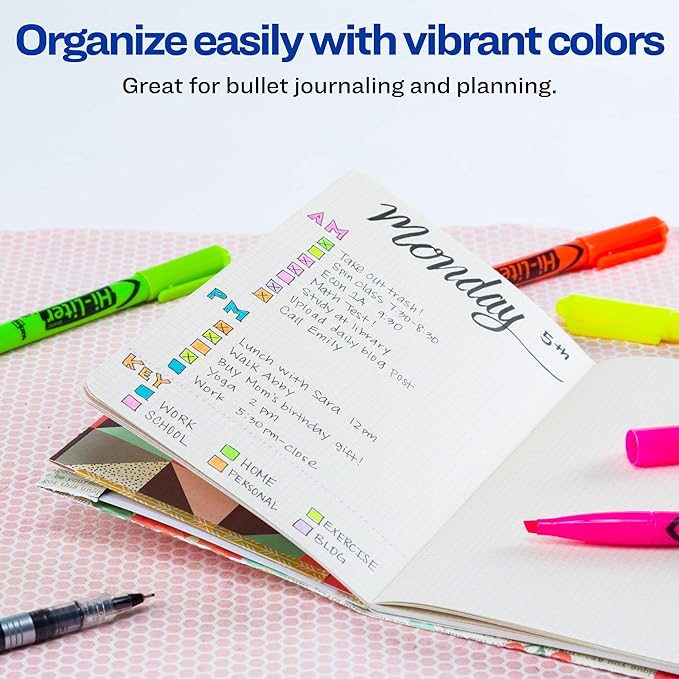 Avery Hi-Liter Pen-Style Highlighters, Smear Safe Ink, Chisel Tip, 12 Fluorescent Pink Highlighters (23592)