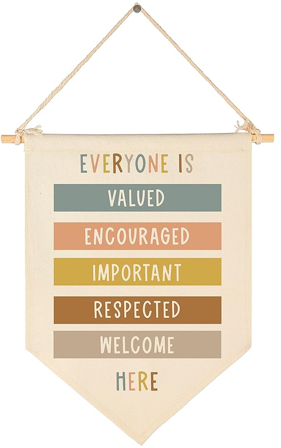 Everyone Is Valved-Classroom Wall Decorations-Classroom Homeschool Preschool Decor-Child Art-Teacher Present-Canvas Hanging Pennant Flag Banner Wall Sign Decor Gift-Birthday Christmas Gift