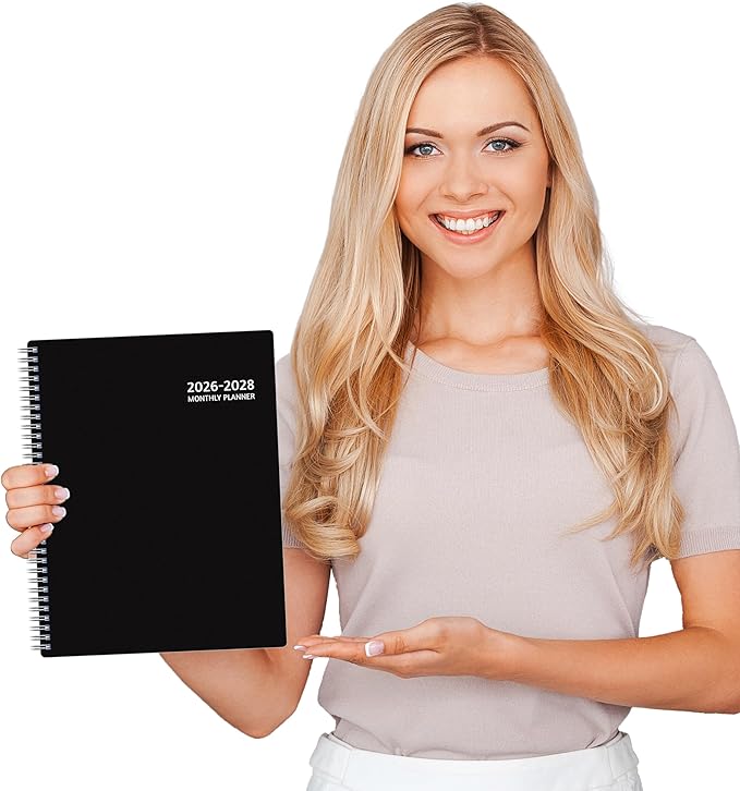 Monthly Planner 2026-2028, 36 Months Calendar Planner 2026-2028 from Jan 2026 – Dec 2028, 8.5'' x 11'' with Ruled Spread, Flexible Cover, Spiral Wirebound, Pocket, Coated Tabs, Notes ＆ Habit Tracker