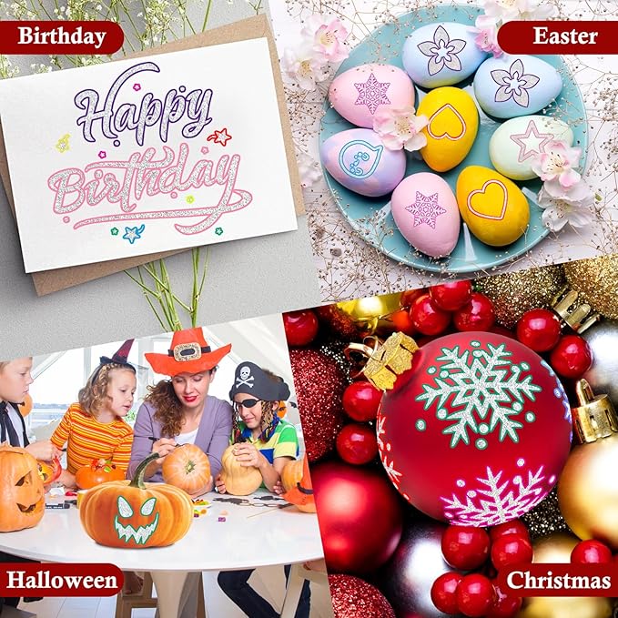 Easter Basket Stuffers Teens,12 Glitter Markers Outline Pens Metallic Shimmer,Cute Art Supplies Kids 6 7 10 9-12 Year Old Tween Teen Girl Gifts Trendy Stuff,Arts Crafts Kids Age 8-12,Crafts Girls 8-12