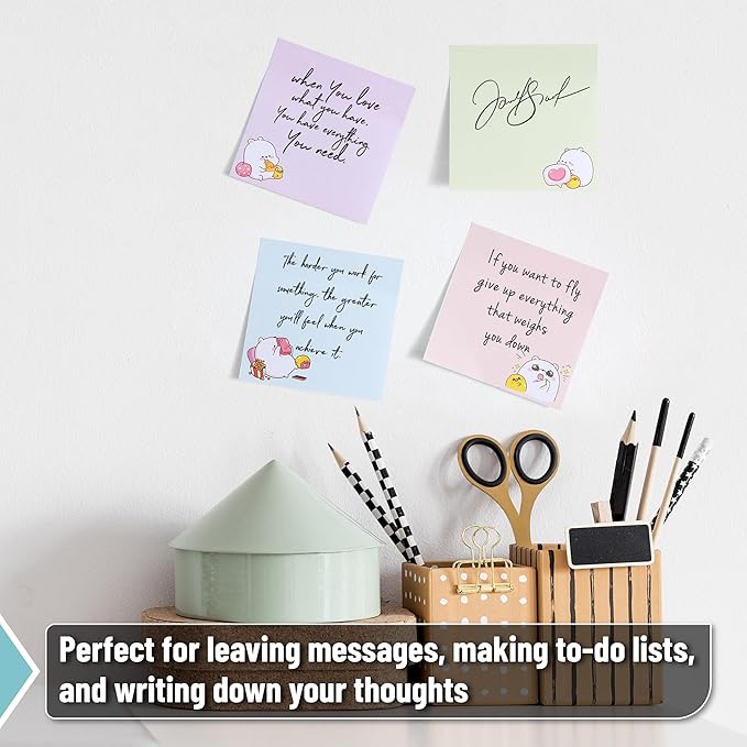 Mr. Pen- Sticky Notes, 3”x3”, 8 Pads, 400 Sheets, Cute Bear Sticky Notes, Sticky Pads Aesthetic