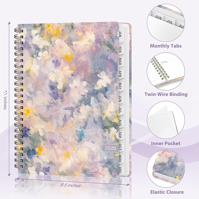 2026 Planner, Weekly and Monthly Calendar Academic Planner, Jan 2026 - Dec 2026, 8.5‘’ x 11'', Planning Agenda Book for Desk Accessories and School Supplies - Letter Size