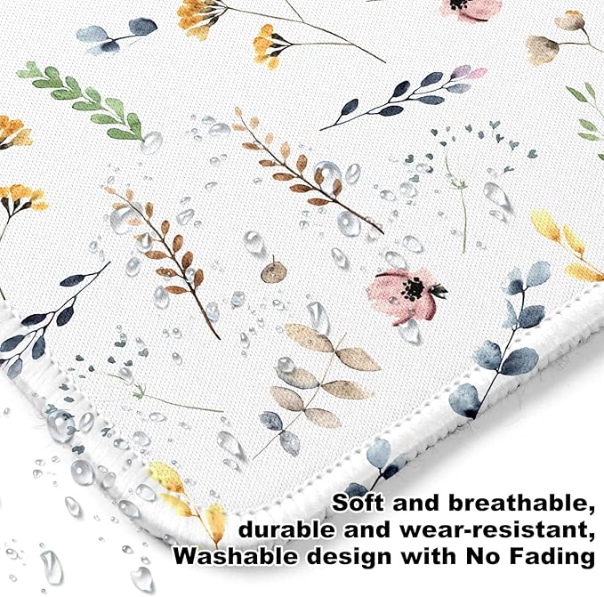Flower Square Mouse Pad,Non-Slip Rubber Base Mouse Pad,Home Office Decoration Desktop Accessory,Laptop Mouse Pad for Office Laptops,9.4x7.8x0.12inch 8