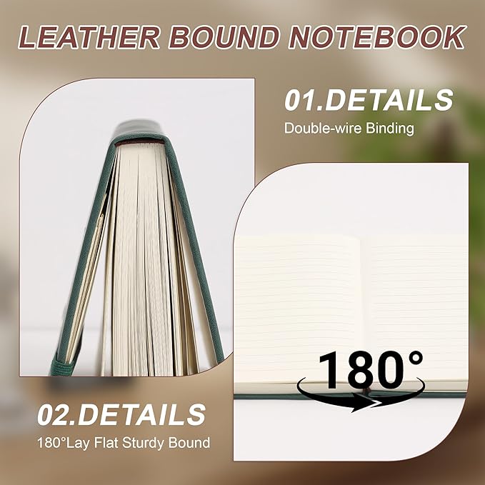 Inner Pocket Notebook Lined Journal 4X 6 Hardcover Leather 288 Page Finger Aesthetic Bound Record College Ruled Reading Diary Notepad For Women Men Travel Work School Office Writing -Pink