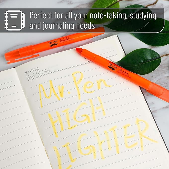 Mr. Pen No Bleed Gel Highlighter, Bible Highlighters, Golden Orange, Pack of 4