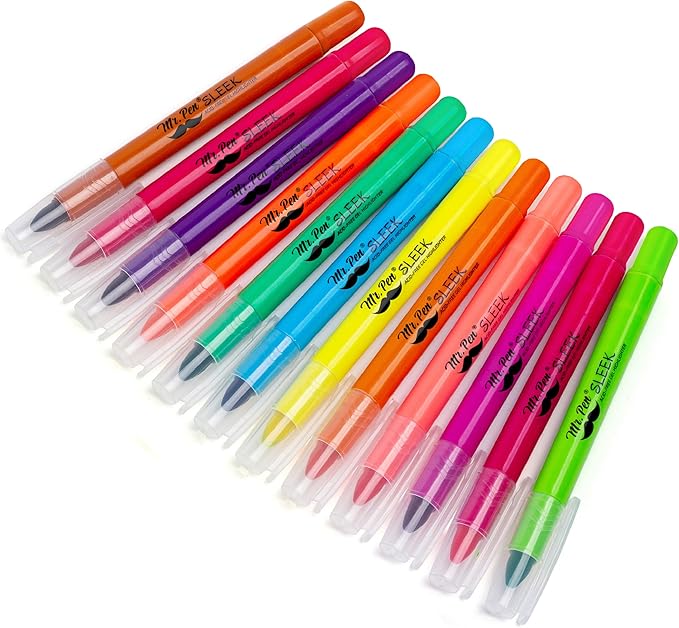 Mr. Pen- Gel Highlighters, Fluorescent Bible Highlighter, Pack of 12, No Bleed Highlighter, Highlighters Assorted Color, Bible Journaling Supplies