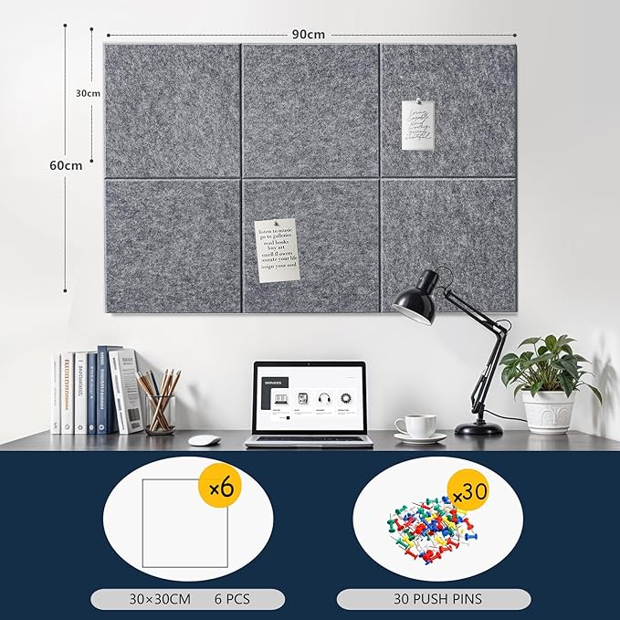 Cork Board Alternative 24"x36",Cork Board for Office with 35 Pushpins,Cork Boards for Walls,Vision Board and Decorative Hanging Pin Board