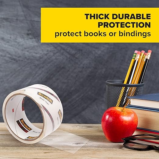 Scotch Book Tape, 2 in x 540 in, Excellent for Repairing, Reinforcing Protecting, and Covering (845)