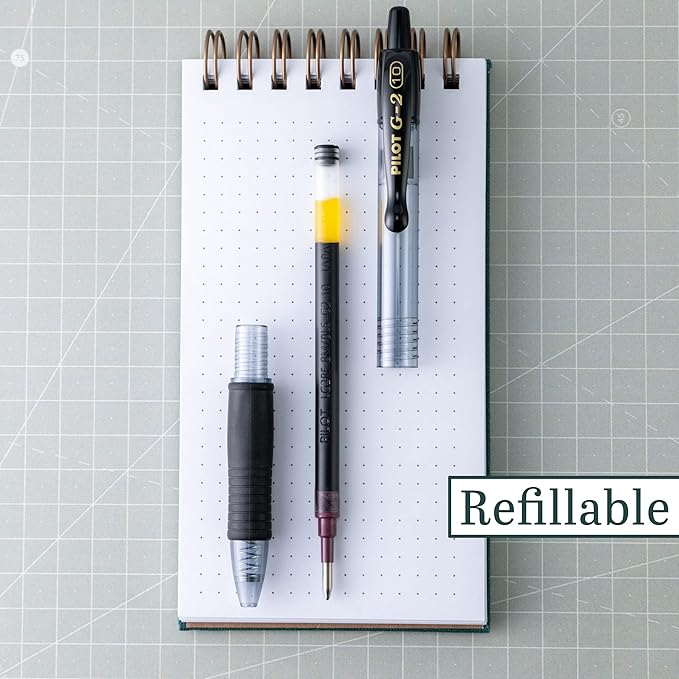 Pilot G2 Premium Gel Pens, Black Pens, Bold Point 1 mm, 2 Black