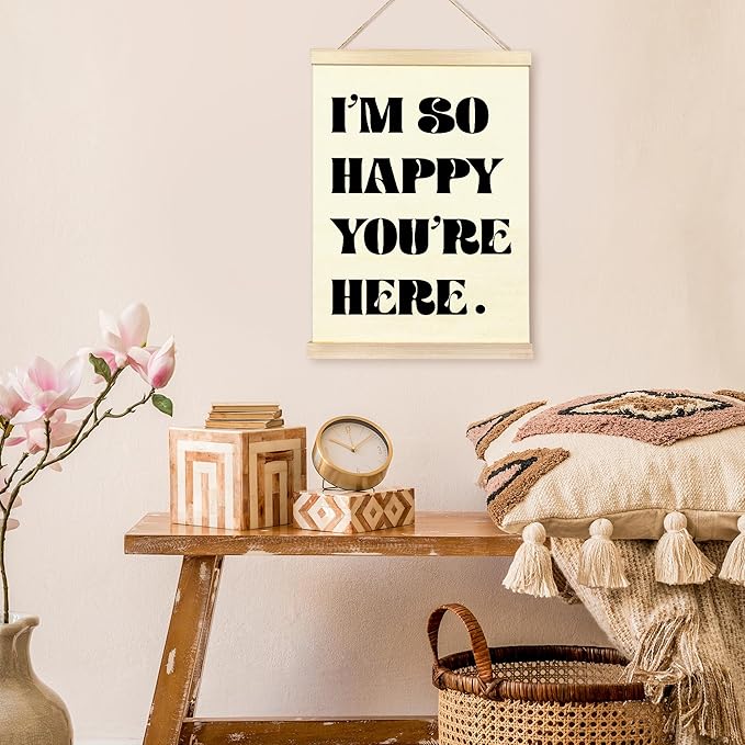 TAEDIN Boho Classroom Wall Art Poster Hanger Frame - White Nursery Wall Art with Wood Frames, Inspirational Wall Hanging Decor for Baby Kids Room School Home Bedroom, 12x16 Inches