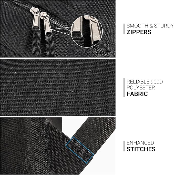 ZORFIN 26L Black Backpack for College, and Travel: Water Resistant Bookbag