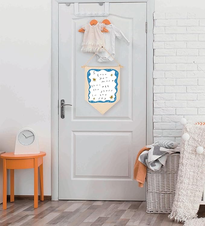 Boho Banner Flag Sign Pennant Poster Wall Decor Gift for Nursery Baby Room Bedroom Above Crib Playroom Door-I Love You More Than All the Stars-Positive Quote-Baby,Shower,Birthday Christmas Gift