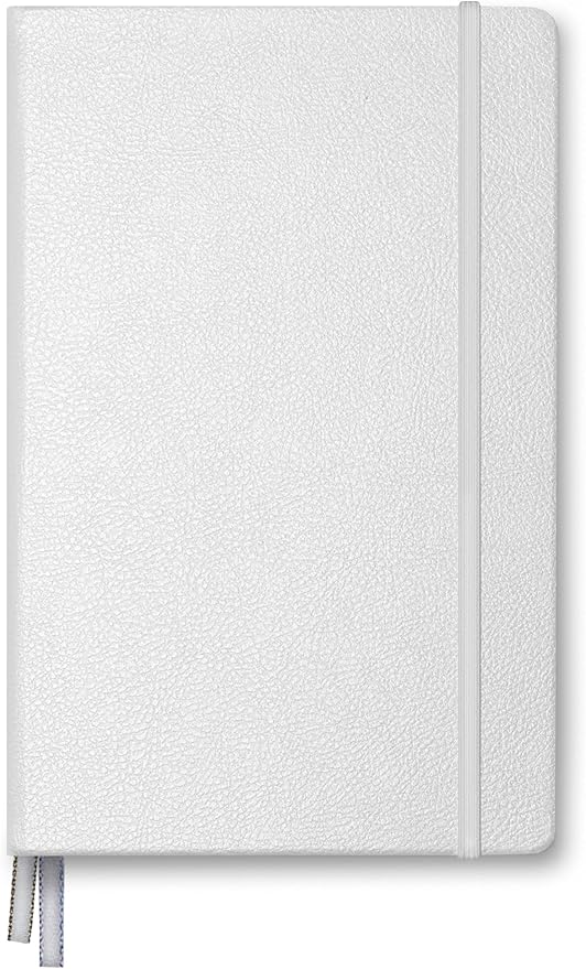 Minimalism Art, Premium Hard Cover Notebook Journal, Classic 5" x 8.3", 122 Numbered Pages, Gusseted Pocket, Ribbon Bookmark, Extra Thick Ink-Proof Paper 120gsm, San Francisco (Ruled, White)
