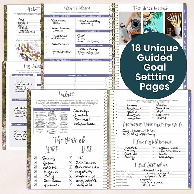 bloom daily planners 2026 Planner (January to December) - 8.5” x 11” Weekly & Monthly Dated Agenda Organizer Book with Stickers & Tabs - Flexible Soft Cover - Wildflower Mountainside