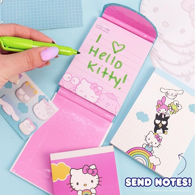 Hello Kitty and Friends Mini Collectible Stationery Set, Cute Stationery, Sanrio Accessories, Cute Sticky Notes, Kawaii School Supplies, Fun Office Supplies, Kawaii Stationery, Cute Hello Kitty Stuff