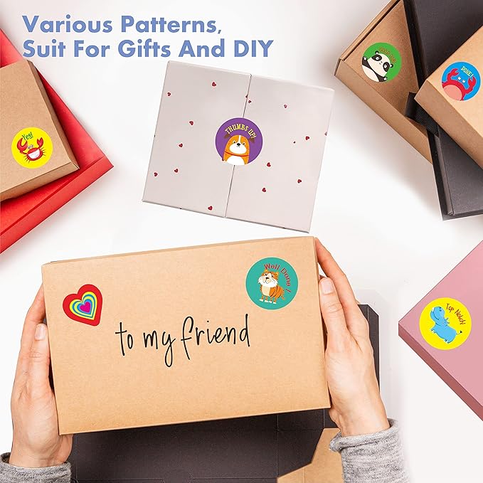 2872 Large Incentive Stickers, 64 Sheets Round Encouragement Stickers, Animals Donuts Cupcakes Stars Hearts Motivational Teacher Classroom Reward Gifts Encourage Kids to Do Chores Go to The Toilet