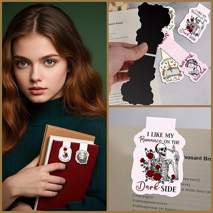 Dark Romance Magnetic Bookmarks, 8 Pcs Gothic Book Lover Gifts for Women, Spicy Magnet Book Mark Clips for Reading, Cute Stationery Gifts for Friends and Book Club Lovers