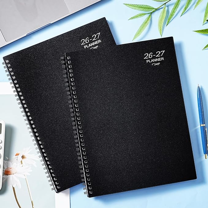 Planner 2026-2027- 2026-2027 Planner Weekly and Monthly, Academic Planner 2026-2027, JUL. 2026 - JUN. 2027, 9" x 11", Weekly Monthly Planner with Colorful Tabs, Waterproof Cover, Twin-wire Binding, Back Pocket - Black