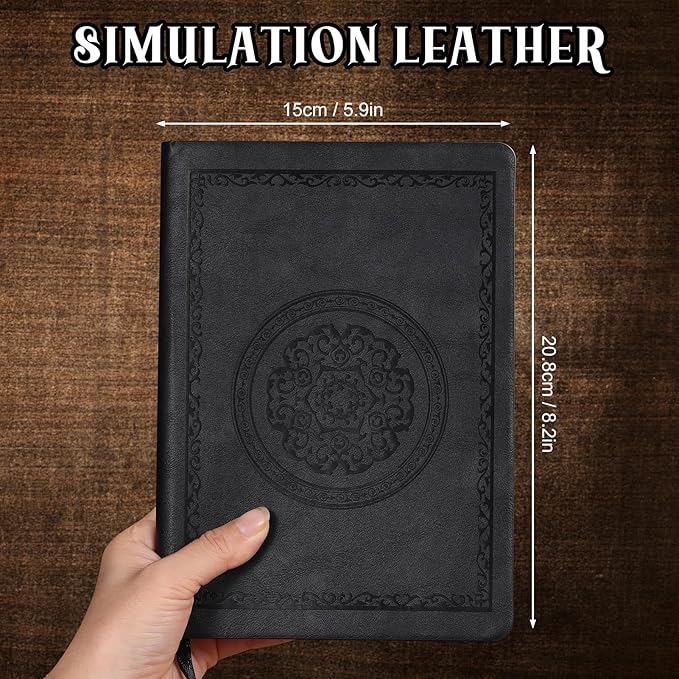 2026 Leather Vintage Journal Notebook,300 Pages,Leather Softcover Lined Journal Notebooks for Women Men,Notebook Journals for Writing Travel,Business,Office,5.7'' X 8.3'',Black
