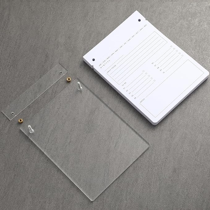 Acrylic To Do List Acrylic Drafters Tablet Planner with 100 Sheets Daily Binder Pad - 6.3 W x 8.46 H for Office Home Desk Accessory