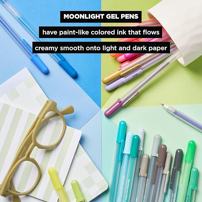 SAKURA Gelly Roll Moonlight Gel Pen Set, Bold Tip, Opaque Colors, 10 PK 38176
