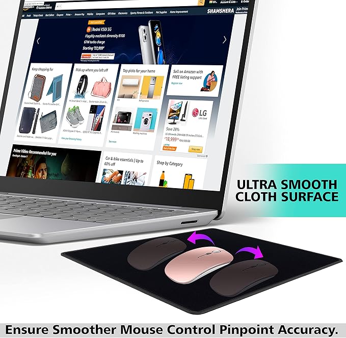 SaiTech IT 20 Pack 2mm Mouse Pad with Stitched Edges Non-Slip Rubber Base, Premium-Textured and Waterproof Mousepads Bulk, Mouse Pad Multipack Mousepad for Computers, Laptop, 8.66 x 7.1 inch