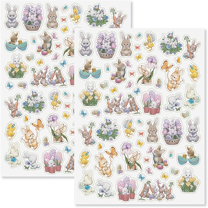 Current Easter Bunnies & Chicks Morehead Sticker Variety Pack -2 Sheets, 116 Assorted Stickers for Kids, Teachers, School, Scrapbooking, Journals, Monthly Planners, Calendars, Crafts & Greeting Cards
