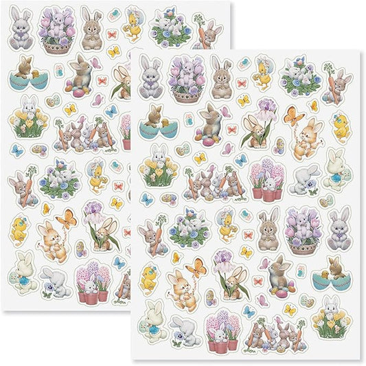 Current Easter Bunnies & Chicks Morehead Sticker Variety Pack -2 Sheets, 116 Assorted Stickers for Kids, Teachers, School, Scrapbooking, Journals, Monthly Planners, Calendars, Crafts & Greeting Cards