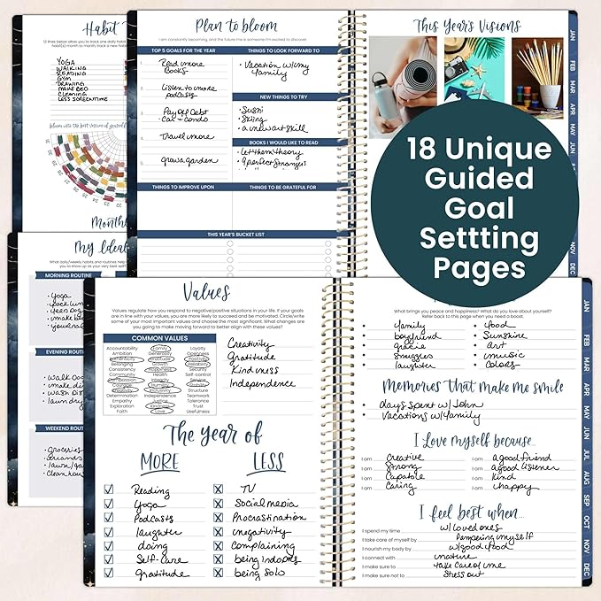 bloom daily planners 2026 Planner (January to December) - 8.5” x 11” Weekly & Monthly Dated Agenda Organizer Book with Stickers & Tabs - Flexible Soft Cover - Midnight Sky