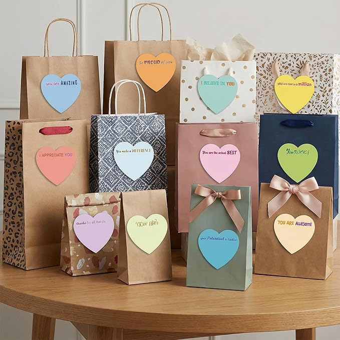 Teling 24 Pack Valentine's Day Sticky Notes Heart Shape Sticky Notes 3 x 3 Inch Appreciation Notepads Bulk Cute Memo Pads for Galentines Party Gifts School Office Supplies (Pastel)