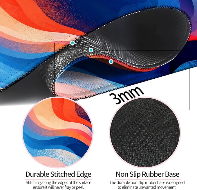 XL Large Desk Mat, Extended Long Desk Pad for Gaming and Office, Non-Slip Rubber Base, Comfortable Mouse Pad Surface, 31.5x11.8 in (H20)