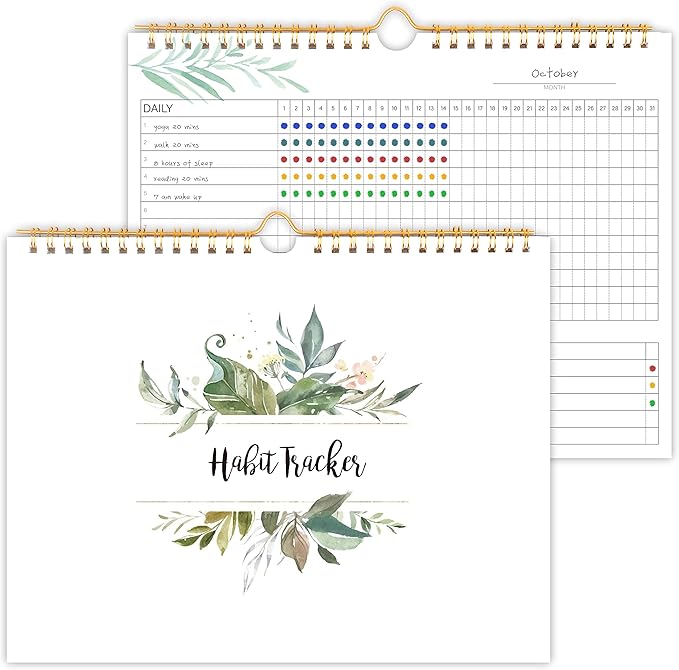 Habit Tracker Calendar- 12 Months Undated Daily, Weekly & Monthly Period Habit Tracker Journal, Writable Habits Track Calendar for Goal Setting, Boost Productivity, Workout Motivation & Self Care Tool