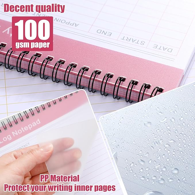 Kisston 4 Pcs Activity Log Notepad Daily Activity Log Book 8.5 x 11 Inches Daily To Do List Notebook Planning Pad Spiral Bound Log Book for Work Boosting Productivity(Fresh Color,Activity)