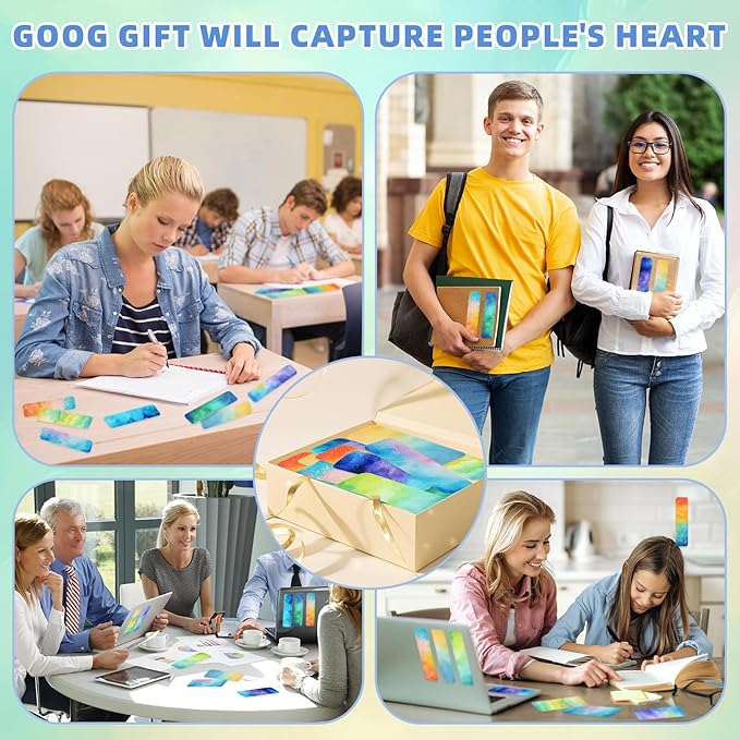 90PCS Sensory Stickers – 2 Textured Surface, Storage Box Included – Sensory & Calming Strips for Office, Classroom Desk, Teachers, Adult Stickers for Anxiety Relief, Stress (Watercolour)