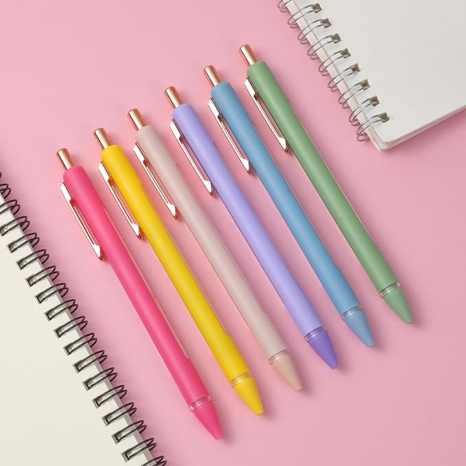Mr. Pen- Retractable Gel Pens, 6 Pack, Black Ink Gel Pens Fine Point 0.5mm, Vibrant Barrels, Fast Dry, Gel Pen