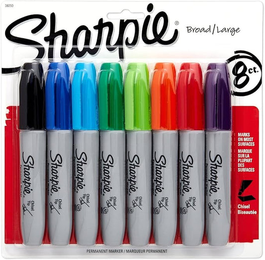 Sharpie Chisel Tip Assorted Colored Markers 8 Count - 2 Pack