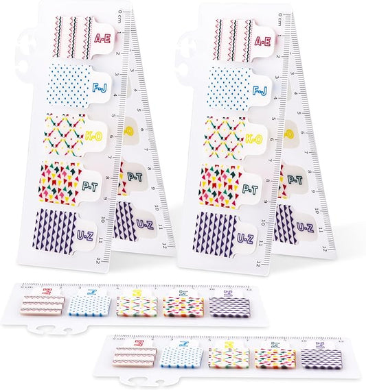 Golcellia 6 Pcs 600 Sheets Sticky Tabs - Colorful Sticky Flags with 5 Patterns - Index Tabs for Notebooks, Book Tabs, Page Tabs, Divider Tabs, Page Markers & Bible Tabs