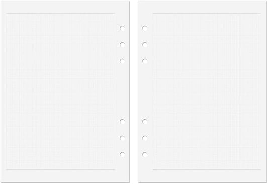 Discagenda Planner Insert Refills 6-Hole Ringbound 60 Sheets 120gsm 80lb 5.8x8.3in (Grid, A5)